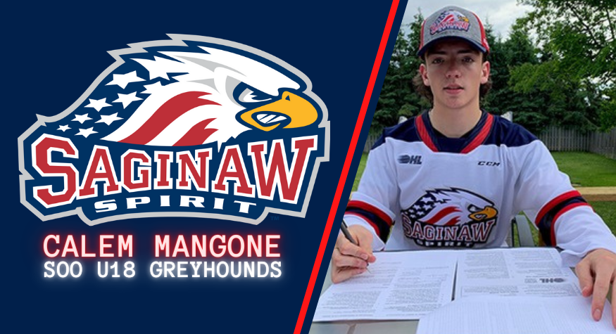 Soo U18 Greyhound Calem Mangone Signs with OHL Saginaw Spirit
