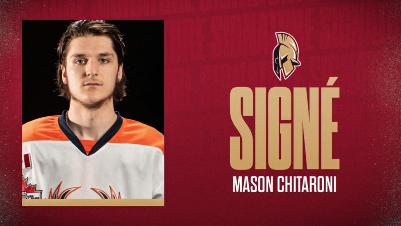 Soo Thunderbird Blueliner Mason Chitaroni Signs with QJMHL Acadie-Bathurst Titan