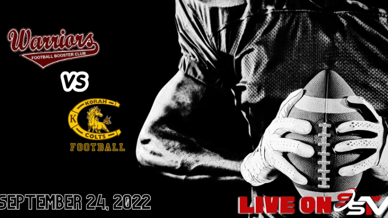 Live on Saultsports TV on September 24th, Warriors vs Colts in Exhibition Action