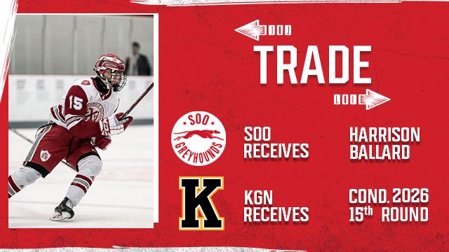 Soo Greyhounds Forward Harrison Ballard from Kingston Frontenacs