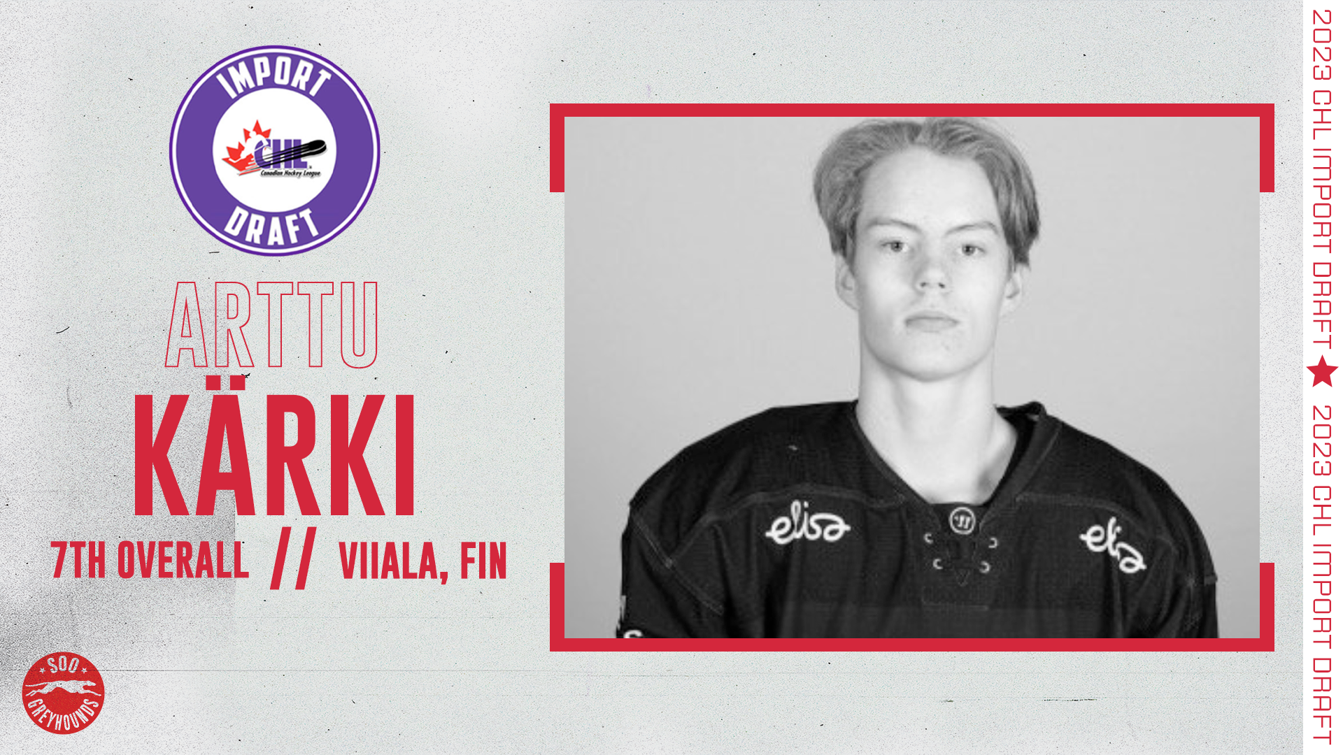 Soo Greyhounds Select Defenceman Arttu Karki in 2023 CHL Import Draft