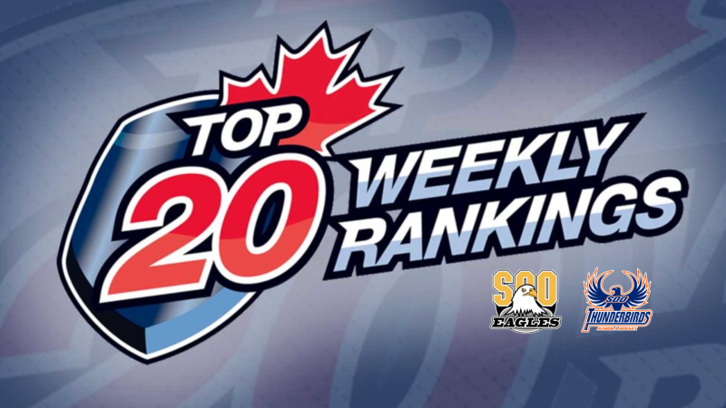 Thunderbirds & Eagles Open November with Honourable Mentions in CJHL Top 20 Rankings