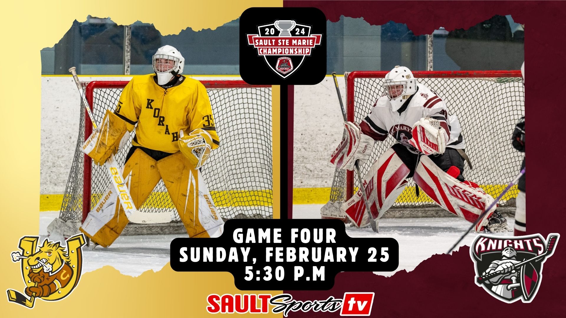 SAULTSPORTS TV HIGH SCHOOL HOCKEY CITY CHAMPIONSHIPS GAME FOUR: ST MARY’S KNIGHTS VS KORAH COLTS