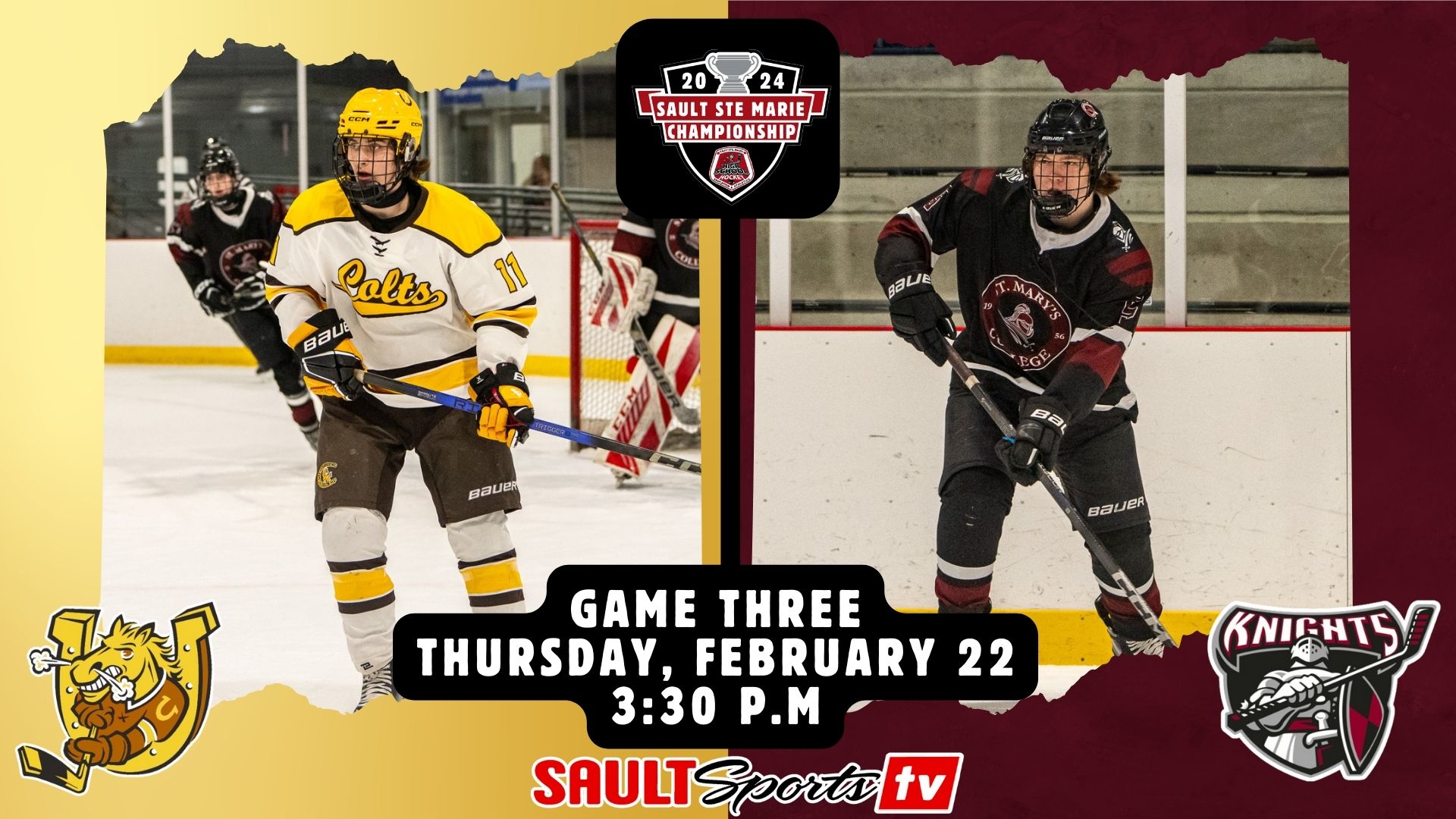SAULTSPORTS TV HIGH SCHOOL HOCKEY CITY CHAMPIONSHIPS GAME THREE: ST MARY’S KNIGHTS VS KORAH COLTS