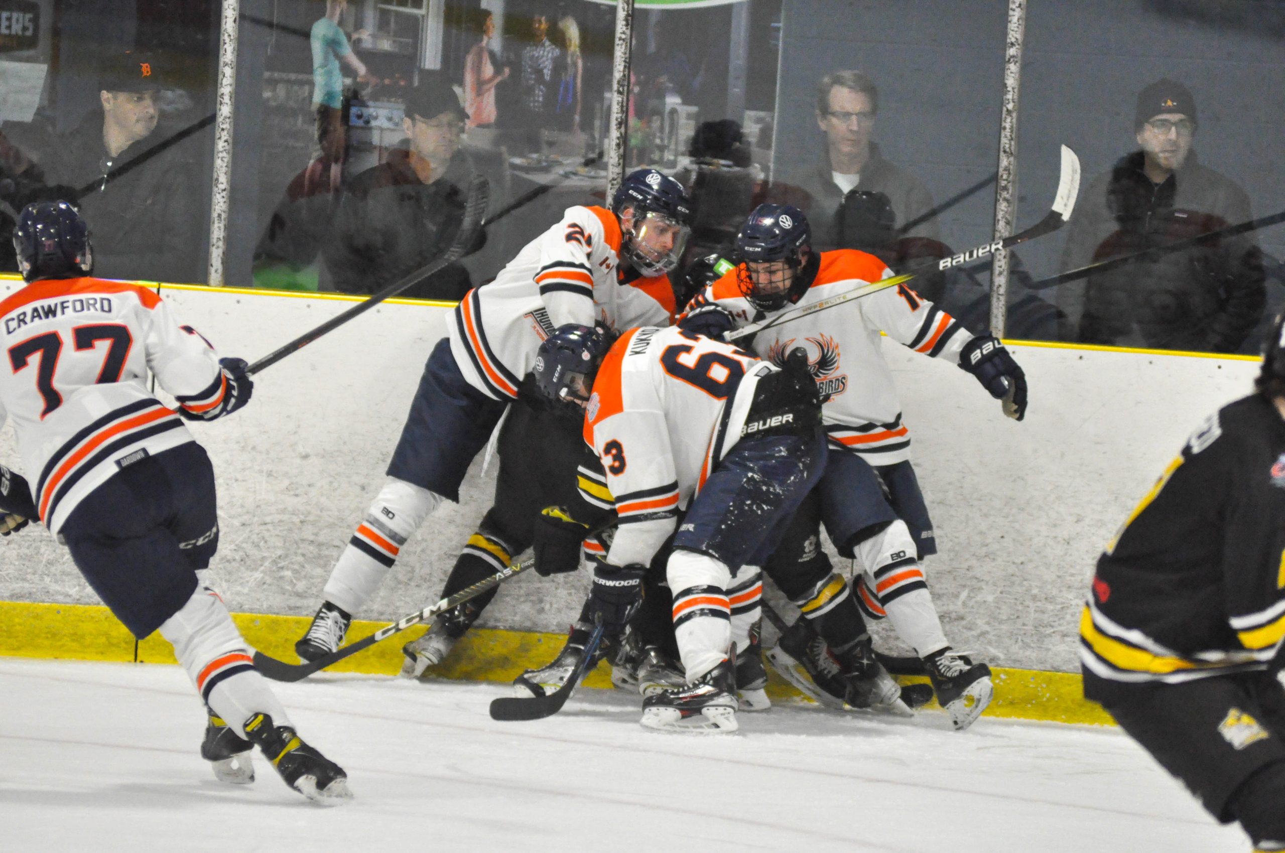 Sonedecker and Crawford Register Two Points Each in Win Over Gold Miners on the Road