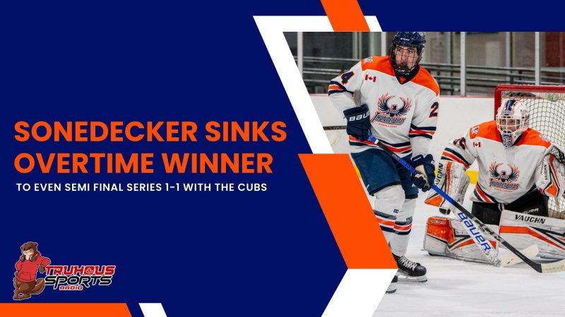 SONEDECKER SINKS OVERTIME WINNER TO EVEN SEMI FINAL SERIES 1-1 WITH THE CUBS