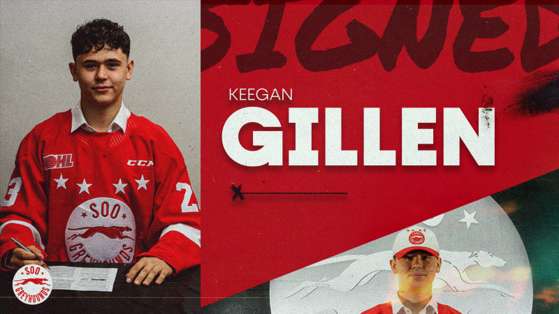 Keegan Gillen the Latest Draftee to Sign a Soo Greyhound Scholarship and Development Agreement