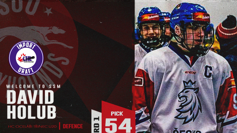 Soo Greyhounds Select David Holub with the 54th Overall Selection in the 2024 CHL Import Draft