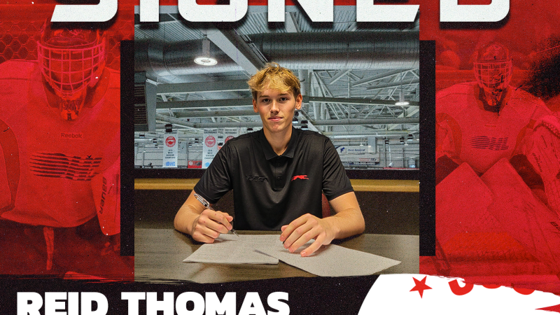 Oshawa, Ontario Netminder Reid Thomas Signs OHL Scholarship and Development Agreement with Greyhounds