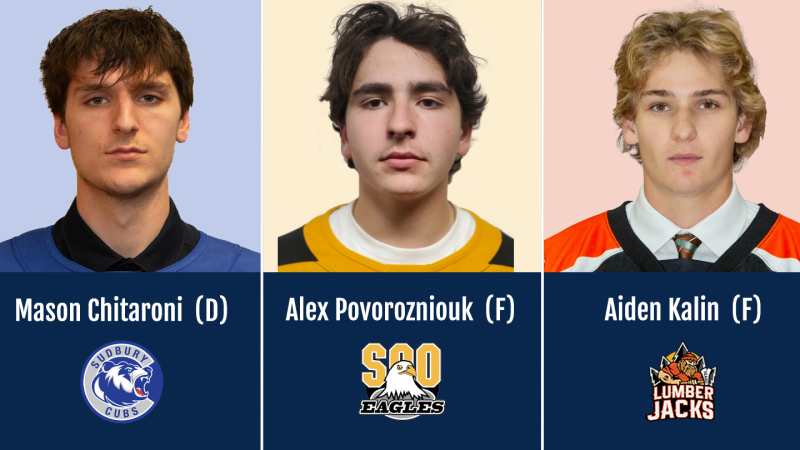 Chitaroni​, Povorozniouk​,​ and Kalin​ Named NOJHL Three Stars of the Week for Week 13