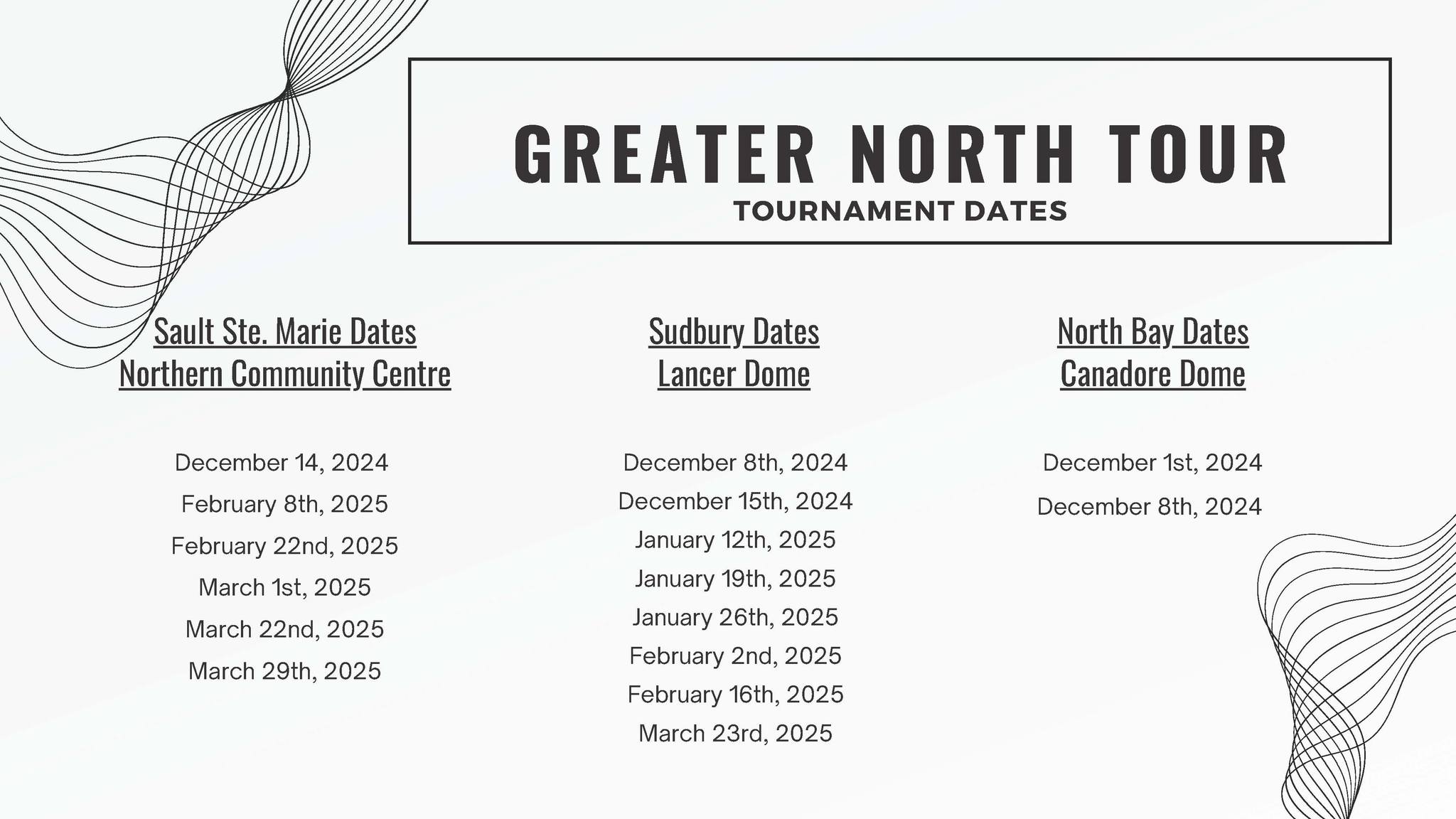 NEW Greater North Tour League is Coming to Sault Ste. Marie!