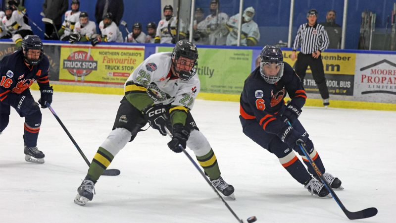 Voodoos Fly By Thunderbirds with a Cayden Kowal Hat Trick in Powassan