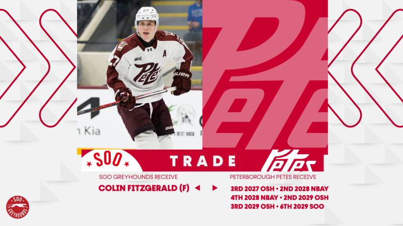 Greyhounds Acquire Former First Round Selection Colin Fitzgerald from Peterborough Petes