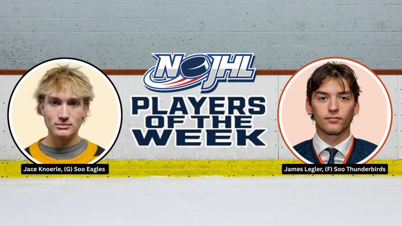 Eagle Knoerle and Thunderbirds Legler Among NOJHL Player of the Week Stars for Week Nine