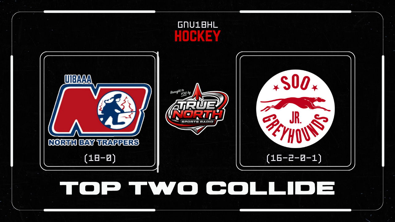 Top Two Collide: Soo U18 Greyhounds Host League-Leading North Bay U18 Trappers in GNU18HL Showdown