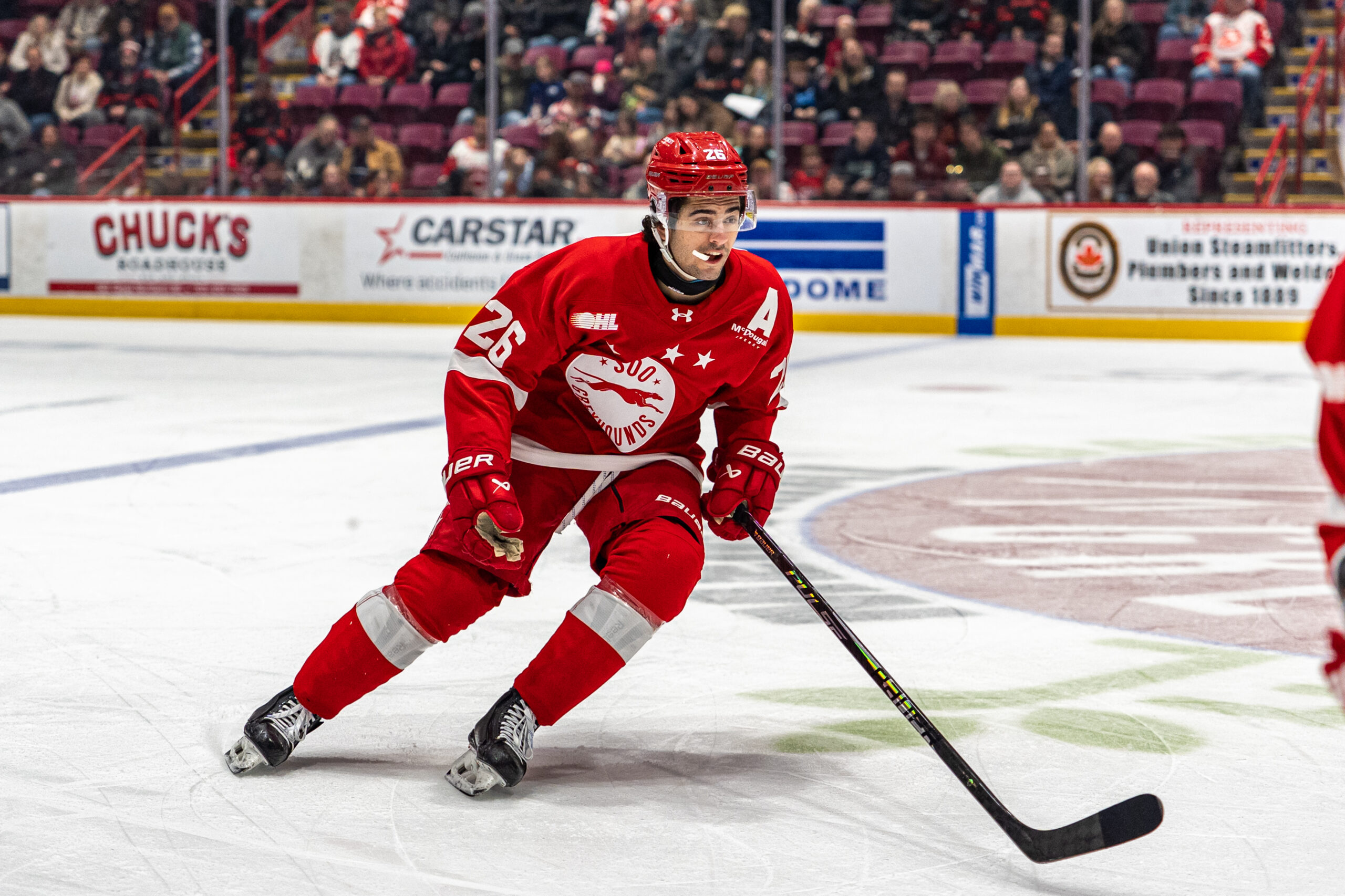 Mignosa’s Hat Trick Lifts Greyhounds to Overtime Road Win Over Spitfires