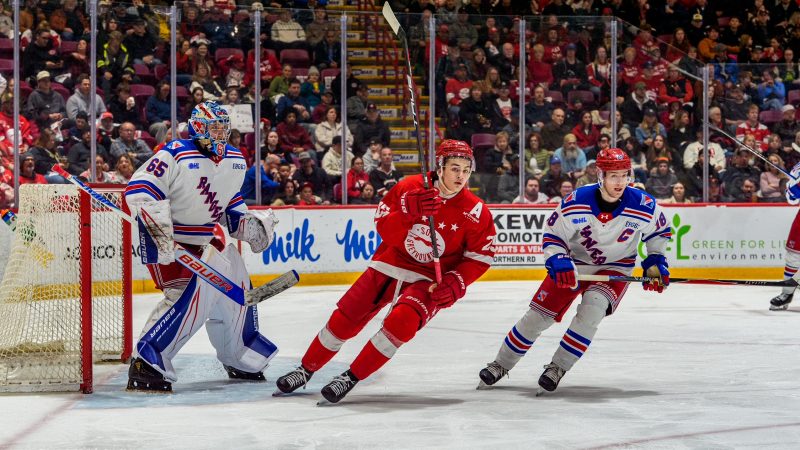 Edwards’ Hat Trick Lifts Rangers to 3-0 Series Lead Over Greyhounds in Game Three at the Memorial Gardens