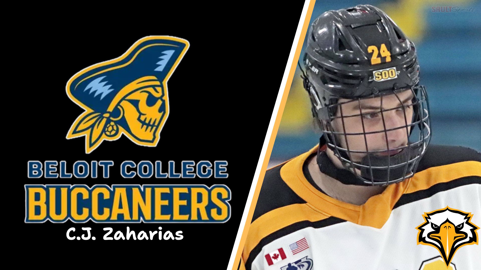 Soo Eagle Blueliner C.J Zaharias Headed to NCAA D-III Beloit College (WIAC) to Play for Buccaneers