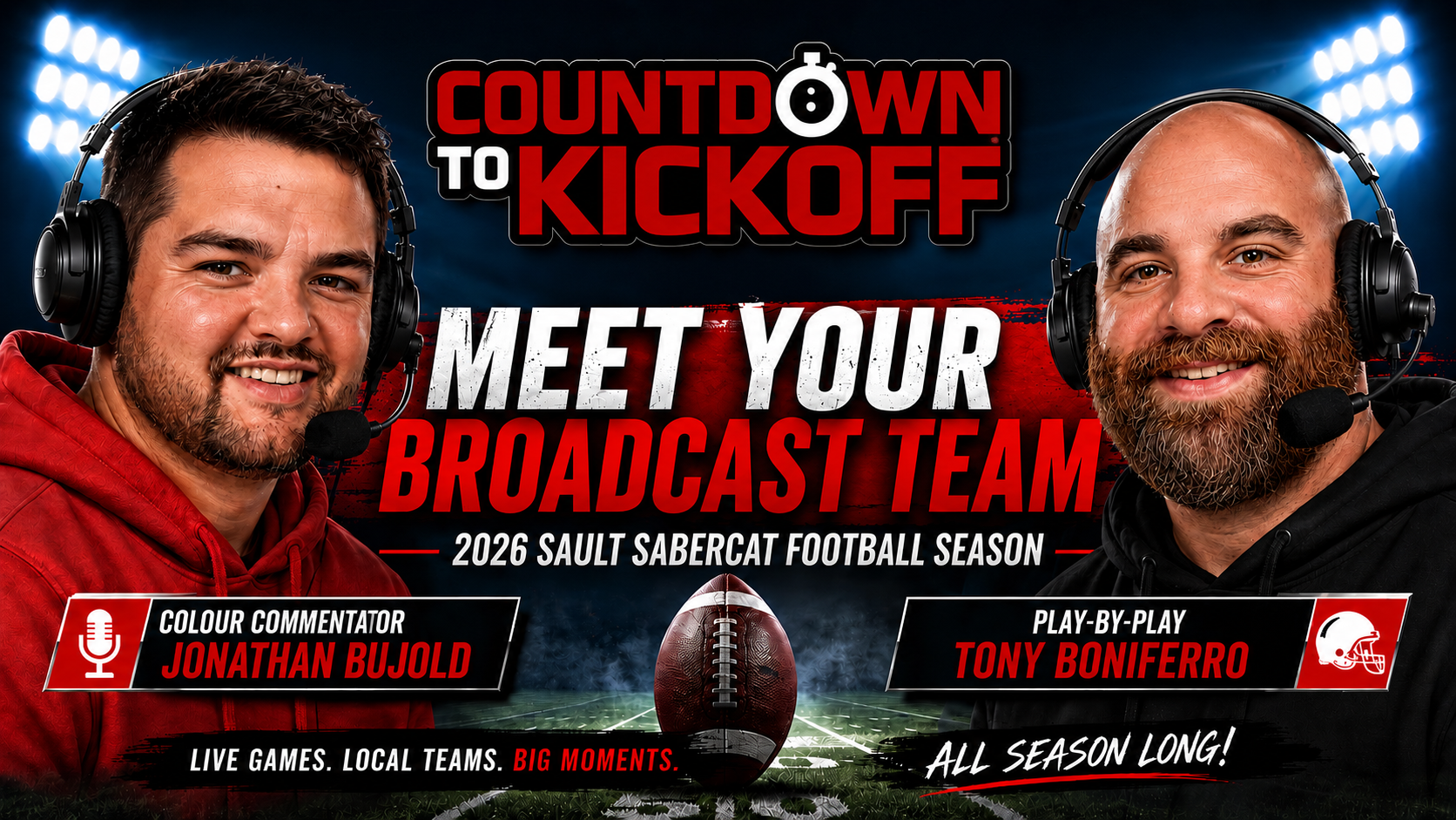 TruHous Media (Saultsports TV) Announces Sault Sabercat Football Broadcast Team for 2026 Season