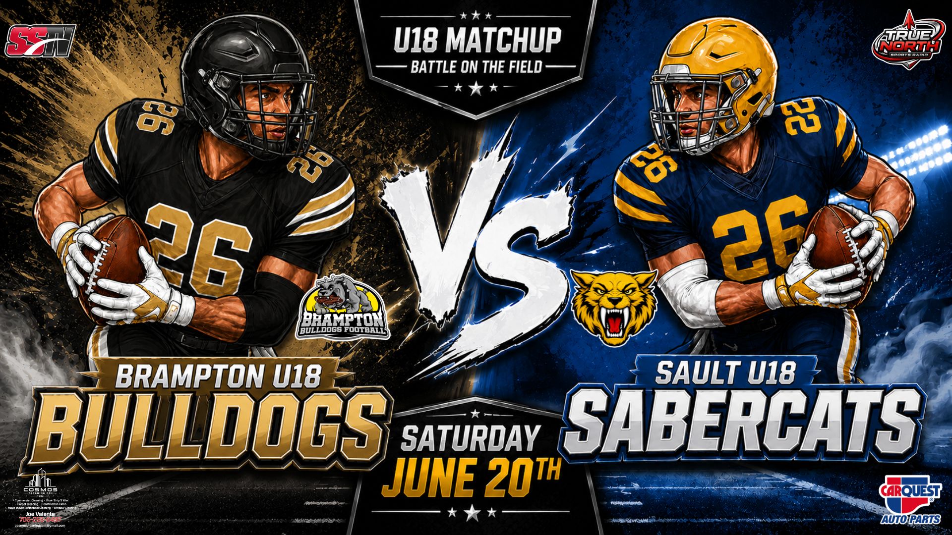 Sabercats, Bulldogs Both Seeking First Victory in Saturday, June 20th OSFL AAA Showdown