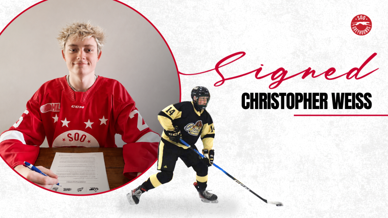 Greyhounds Sign Blueliner Christopher Weiss to a OHL Scholarship and Development Agreement