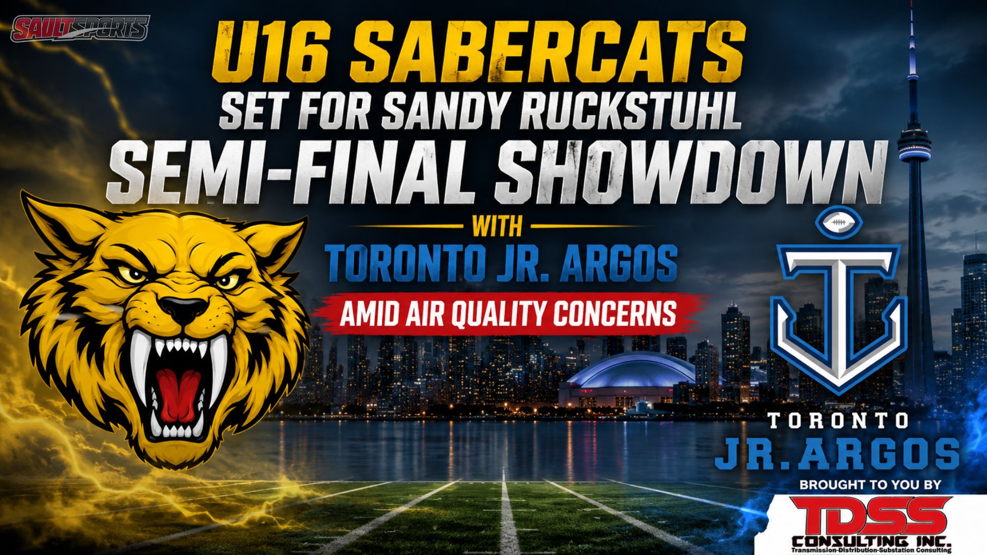 Sabercats Set for Sandy Ruckstuhl U16 ‘AA’ Semi-Final Showdown with Toronto Jr Argos Amid Air Quality Concerns