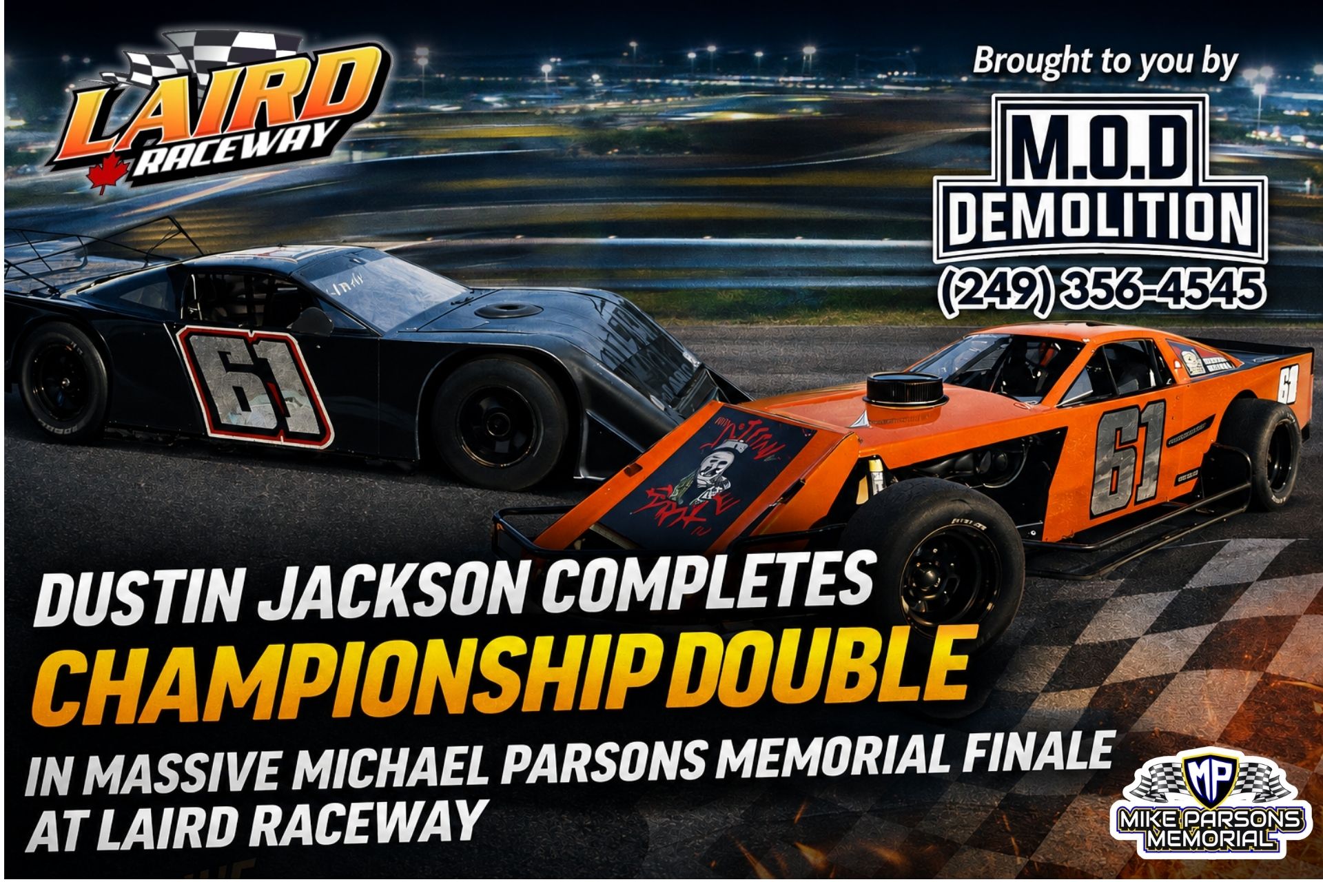 Jackson Completes Championship Double in Massive 2026 Michael Parsons Memorial Finale at Laird