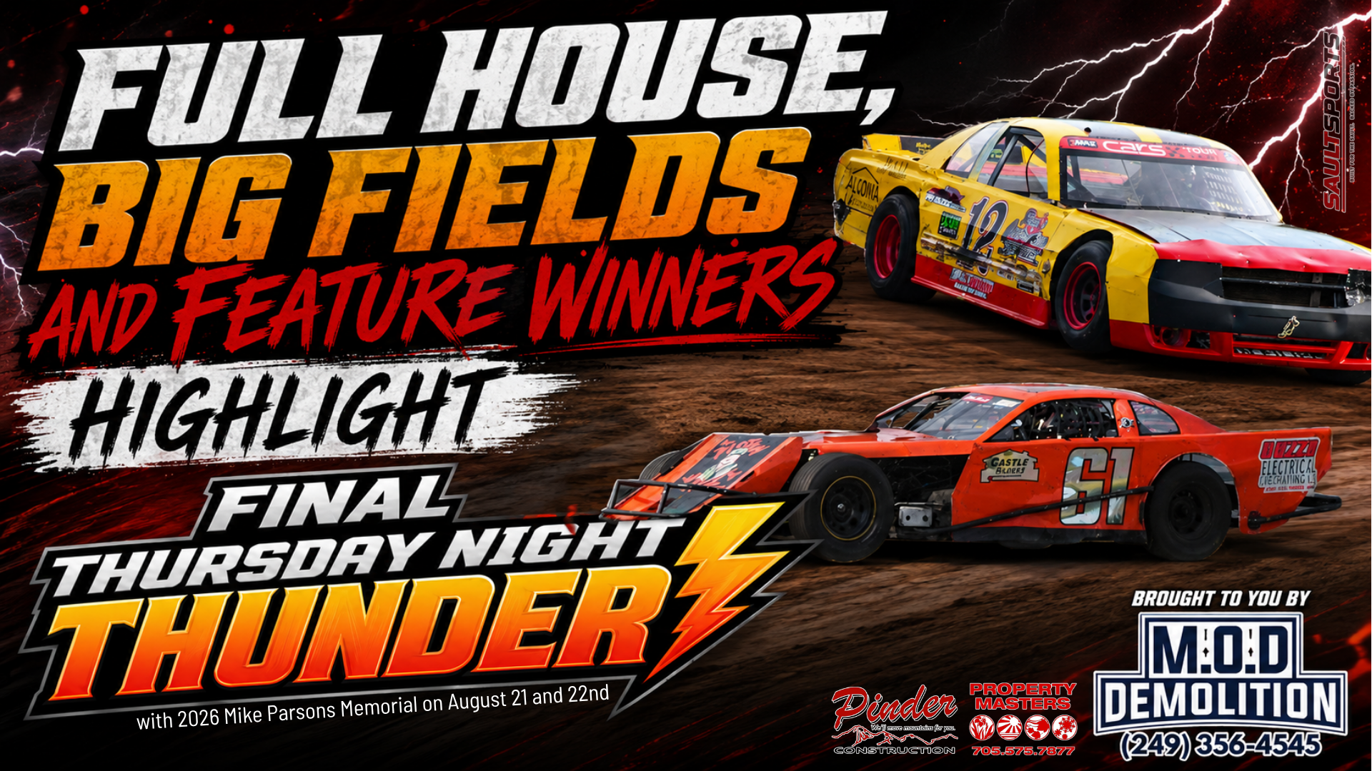 Full House, Big Fields and Feature Winners Highlight Final Thursday Night Thunder
