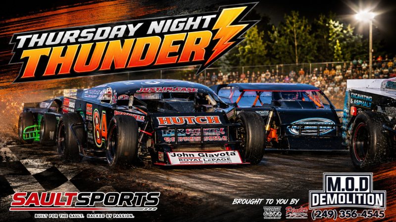 Sims, Laakso, Bibeau, Couturier, Lorenzo, Martel Score Thursday Night Thunder Victories, August 6th at Laird Raceway