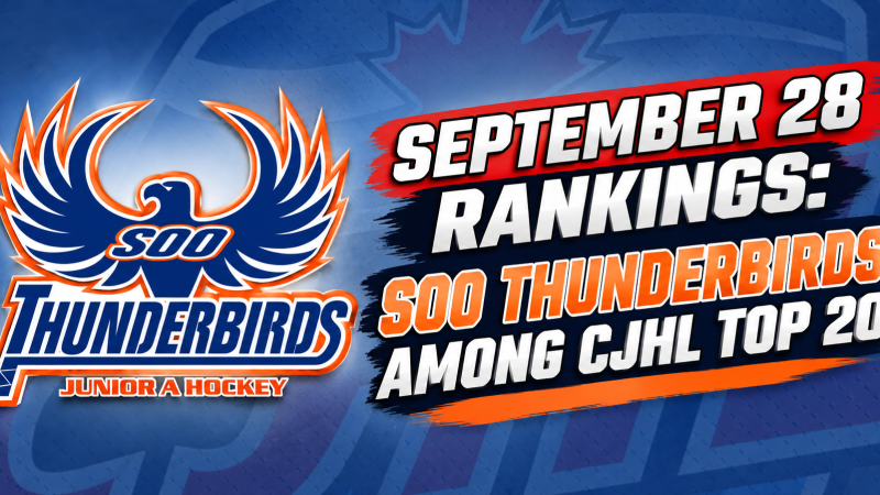 September 28 Rankings: Soo Thunderbirds Among CJHL Top 20
