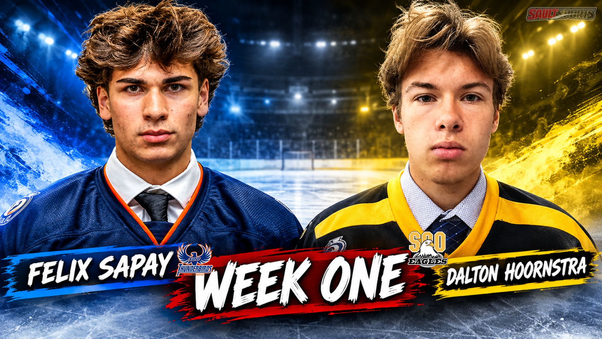 Eagle Dalton Hoornstra and Thunderbird Sapay Among NOJHL Week One Players of the Week