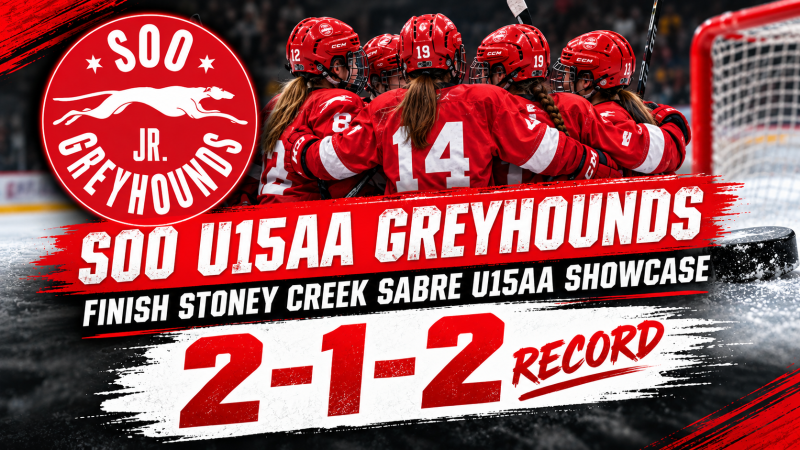 Two Wins, One Loss and Two Ties for Soo U15AA Greyhounds in Stoney Creek