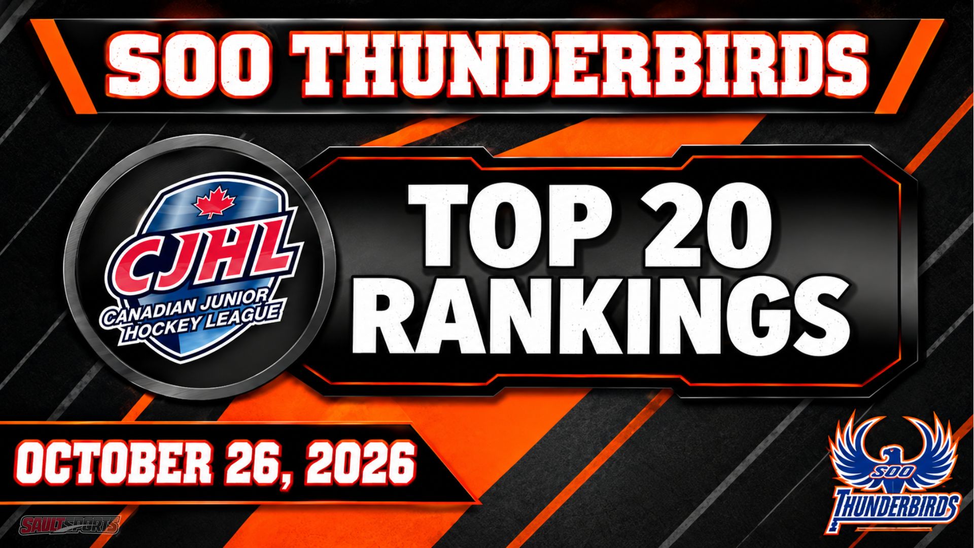 Soo Thunderbirds Ranked in the CJHL Top 20 for October 26th