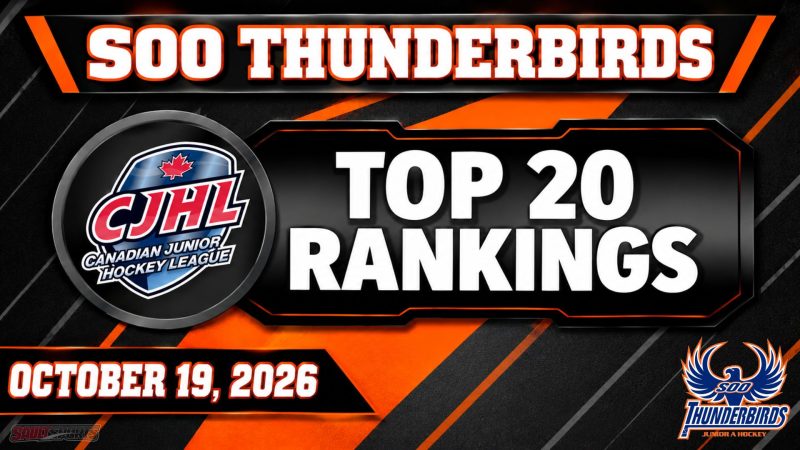 Soo Thunderbirds Among CJHL October 19th Top 20 Rankings