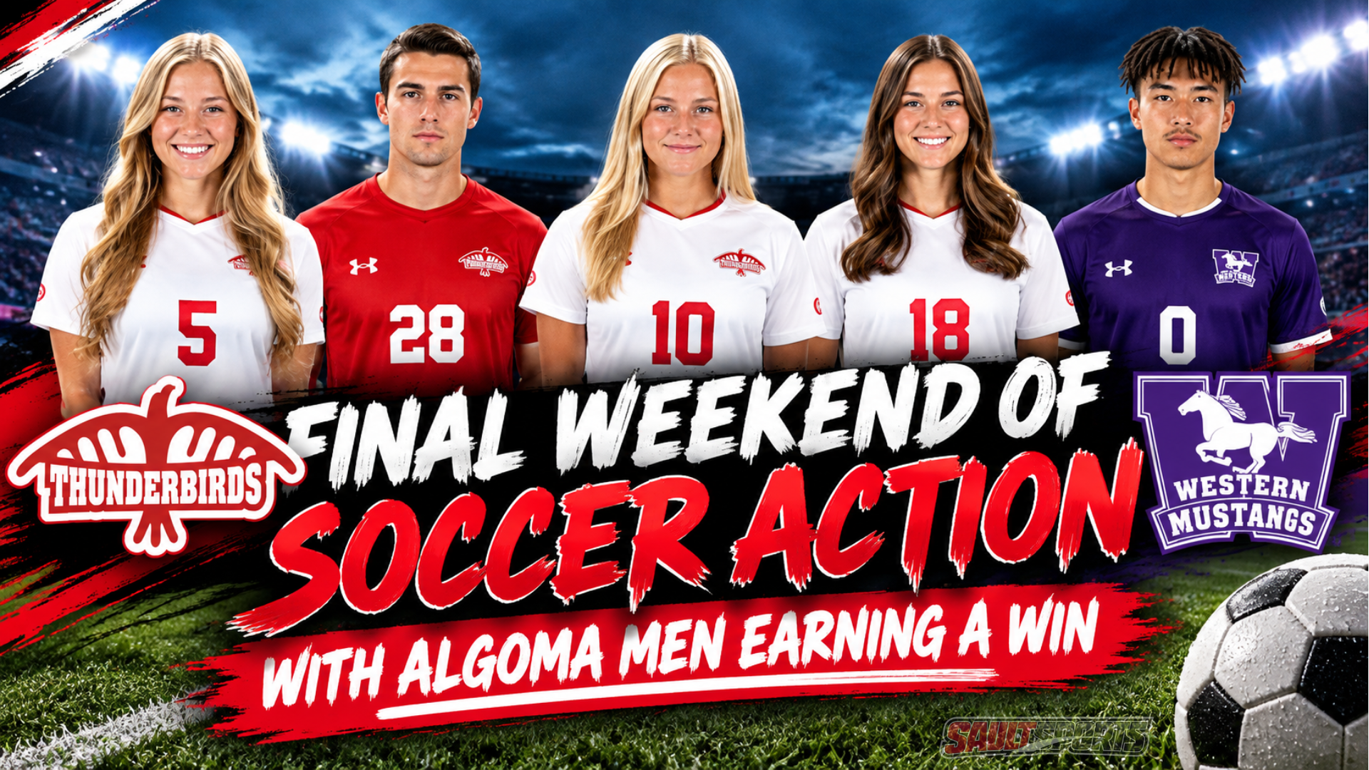 Thunderbirds Battle Western Mustangs in Final Weekend of OUA Soccer Action with Algoma Men Earning a Win