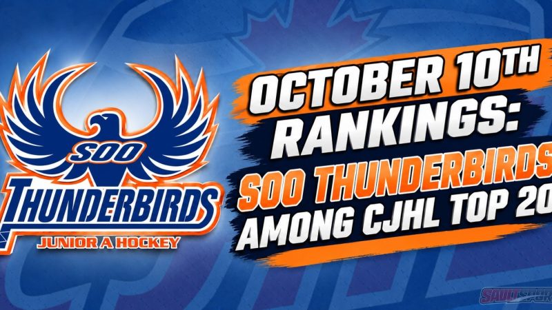October 10th CJHL Rankings: NOJHL Soo Thunderbirds Among the Top 20