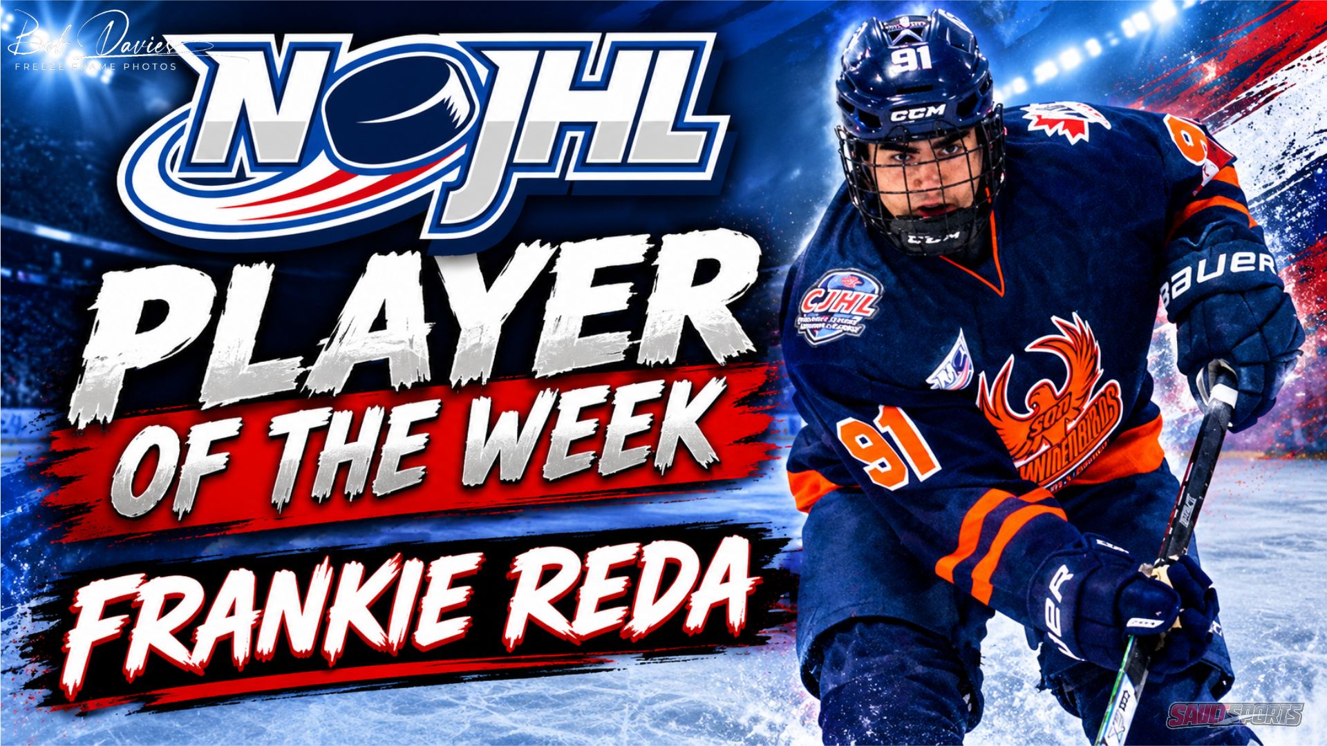 Thunderbird Defenseman Frankie Reda Among NOJHL Week Seven Stars